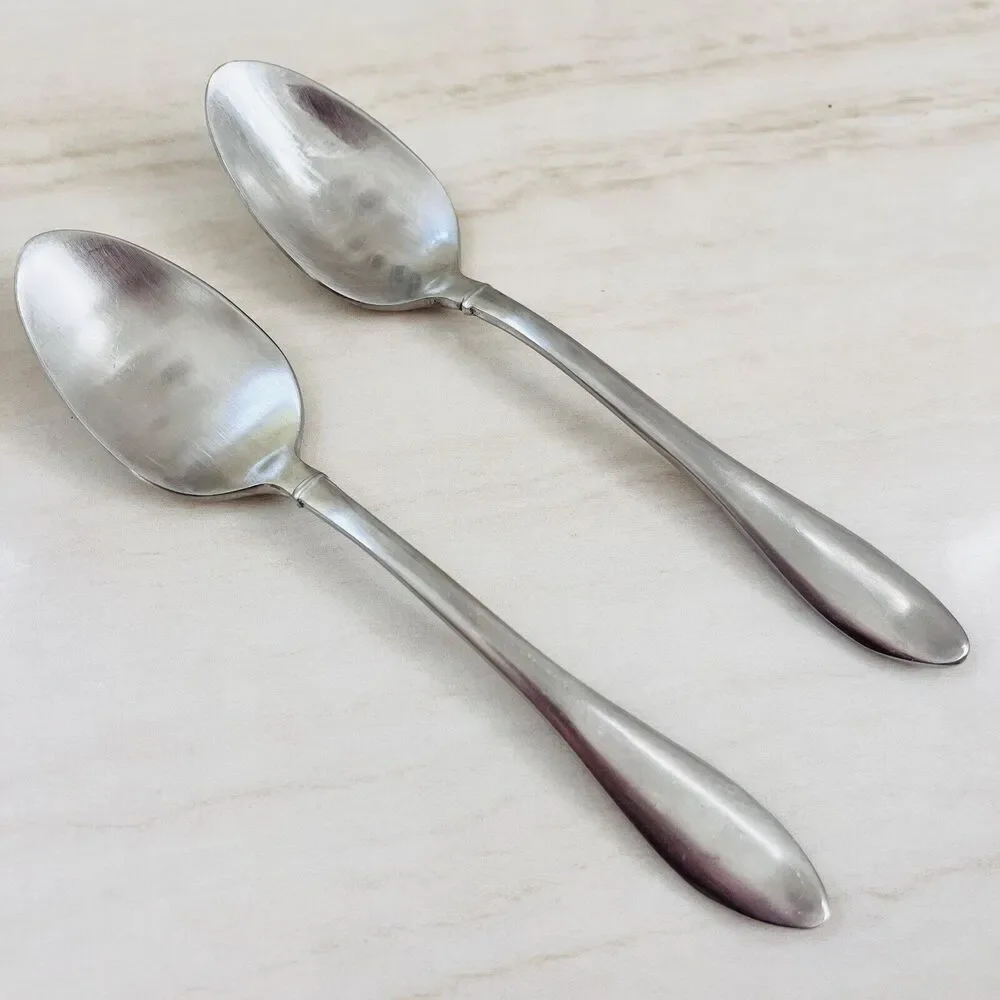 2pc ONEIDA Jackson Soup Spoon 7 in Stainless 18/10 Plain Satin Frost Flatware